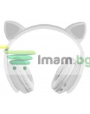 Безжични слушалки светещи котешки уши CAT EAR